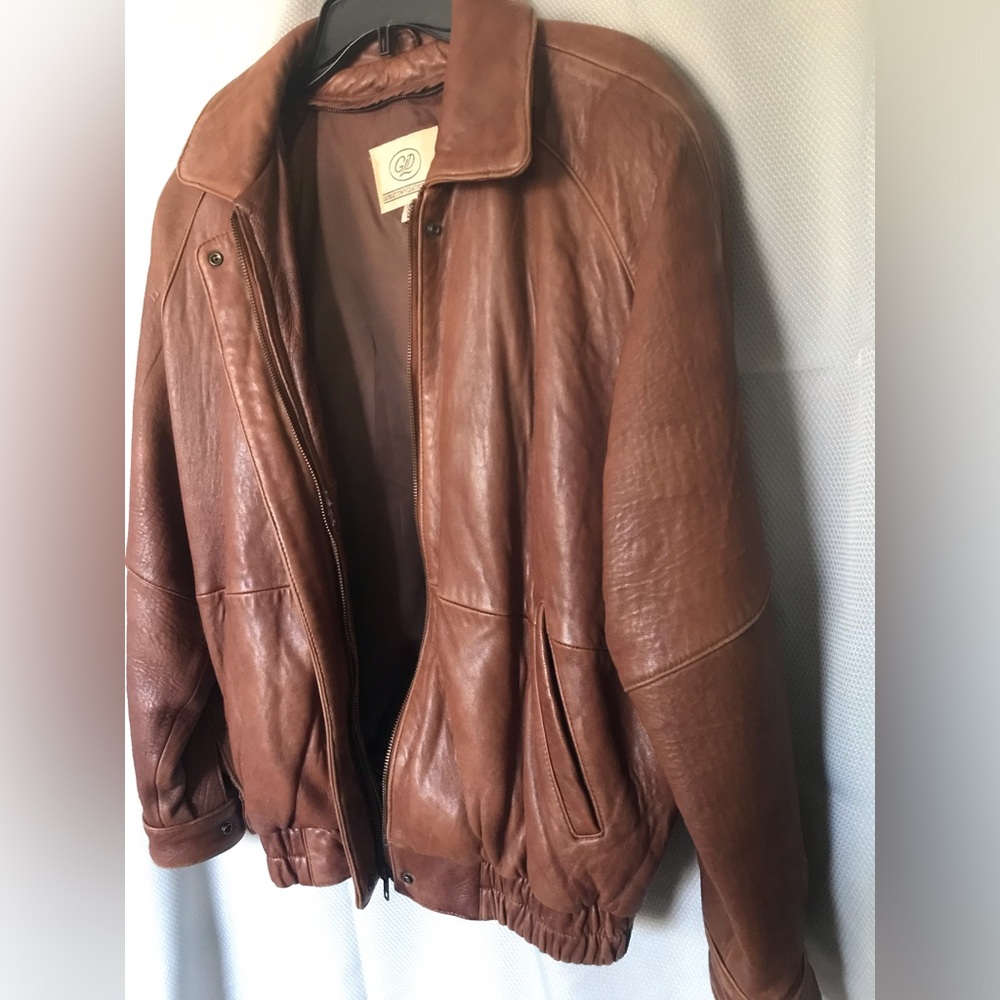 ~Georgetown Design Brown Leather Jacket~ - Picture 4 of 11